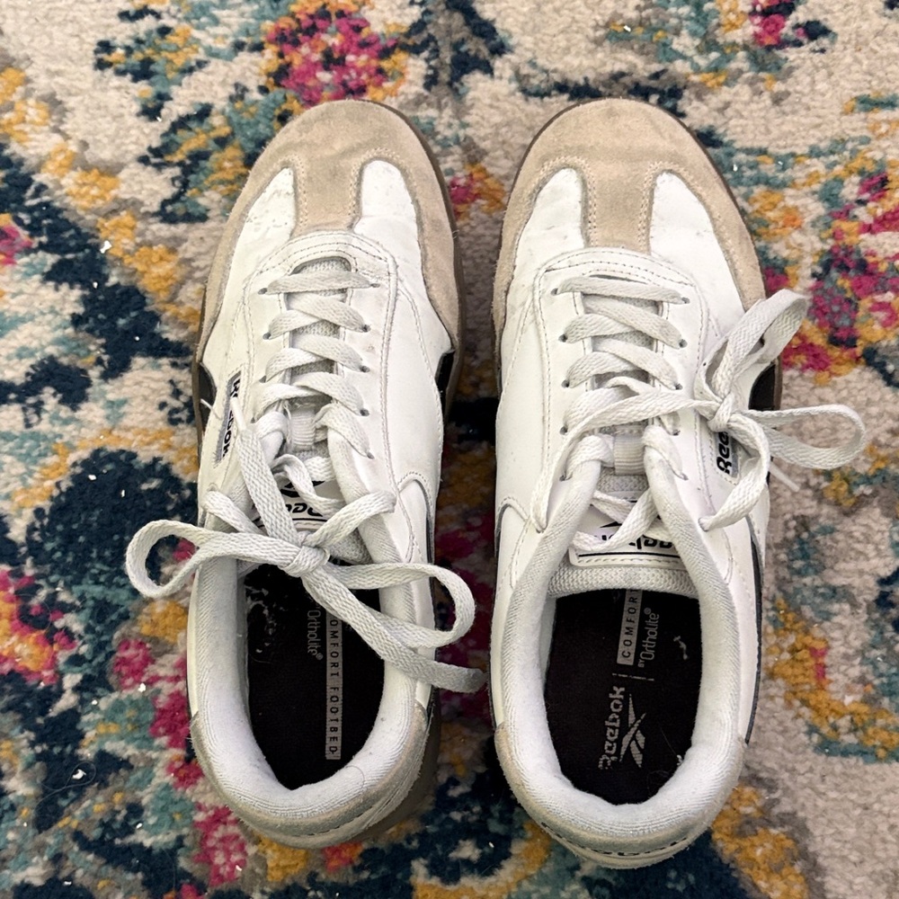 Reebok Men's White and Tan Sneakers